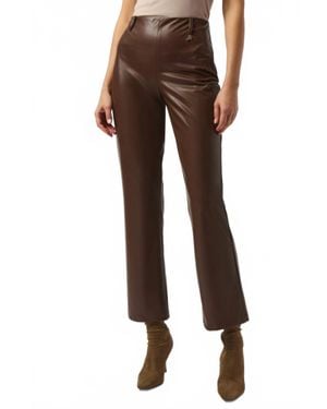 Joseph Ribkoff Faux Leather Straight Leg Pants - Brown