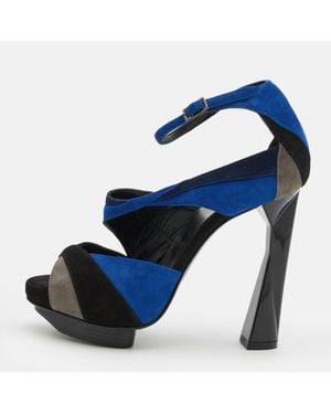 Pierre Hardy Suede Ankle Strap Sandals - Blue