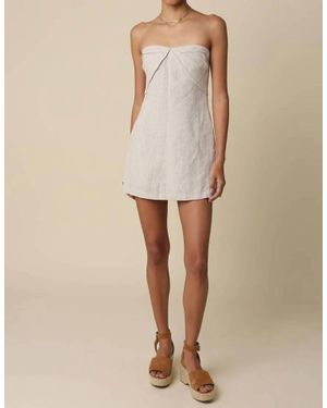 Olivaceous Becca Linen Strapless Romper - Natural