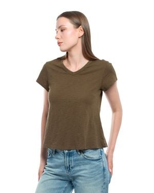 Wilt V-Neck Short Sleeve Baby Fit Tee - Green