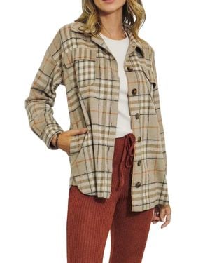 J.Nna Checked Wool-Blend Shirt-Jacket - Natural