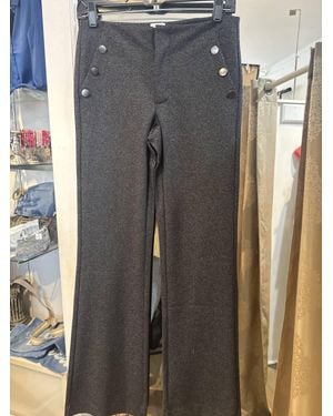 ecru Worth Button Detail Pant - Gray