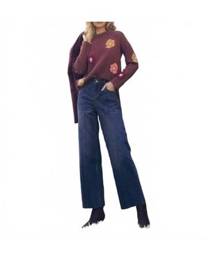 Fdj Floral Intarsia Sweater - Blue