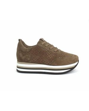 Softwaves Cassia Bling Tie Platform Sneaker - Gray