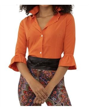 Gretchen Scott Priss Chiffon Blouse - Orange