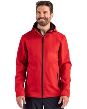 Clique Tempo Recycled Stretch Softshell Hooded Jacket - Red