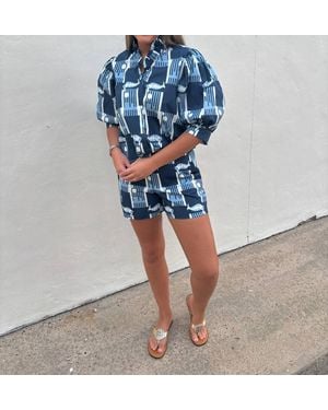 Holly Shae Design Taylor High Waist Shorts - Blue