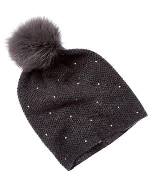 Sofiacashmere Heat Set Pearl Texture Cashmere Hat - Black