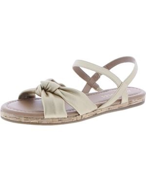 Aerosoles Dover Strappy Slip On Flat Sandals - Metallic