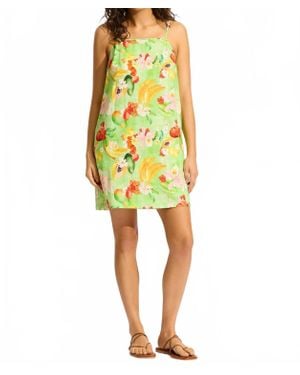 Seafolly Tropique Bandeau Mini Dress - Yellow