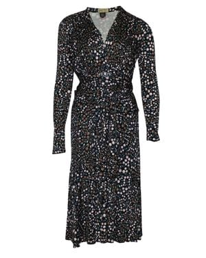 Issa Long Sleeve Wrap Dress - Black