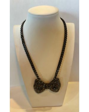 SONYA Bow Necklace With Thick Chain - Green
