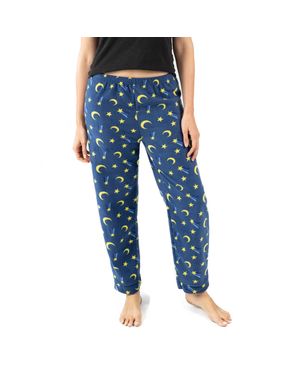 Leveret Fleece Pajama Pants Moon - Blue