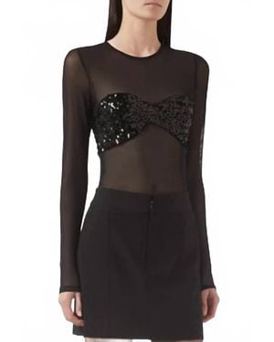 Misha Callista Mesh Bodysuit - Black