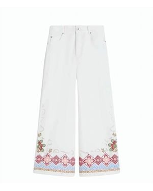 Weekend Pure Cotton Bull Wide Leg Pants - White