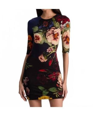 Alice + Olivia Delors Floral Dress - Black
