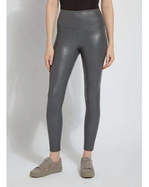 Lyssé Theodora Textured Leather 28.5" Inseam Legging - Gray