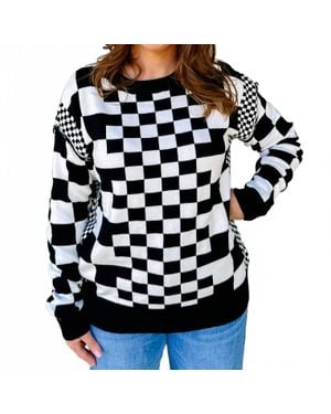 Lovesoft Checkered Sweater - Black