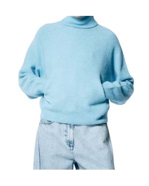 Tibi Douillet Turtleneck Easy Pullover - Blue