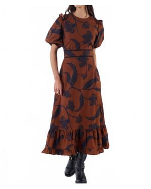Beyond By Vera Antonia Midi Dress - Brown