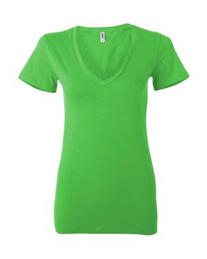 Bella Canvas Jersey Deep V-Neck Tee - Green