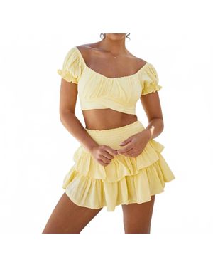 Blanco BY NATURE Layla Tie Back Crop Top - Yellow