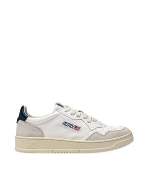 Autry Low-Top Sneakers With Micro-Perforated Toe And Leather Accents - White