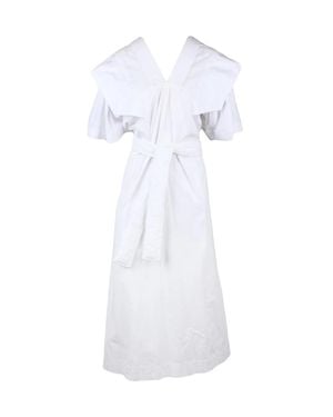 Vivienne Westwood Berta Tunic Dress With Deep V-Neckline And Integrated Pockets - White