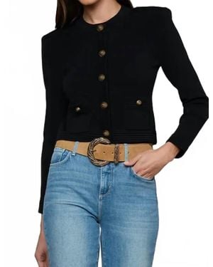 L'Agence Patsy Crop Cardigan - Black