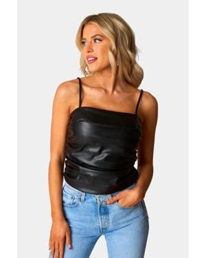 BuddyLove Jolee Vegan Leather Tank Top - Black