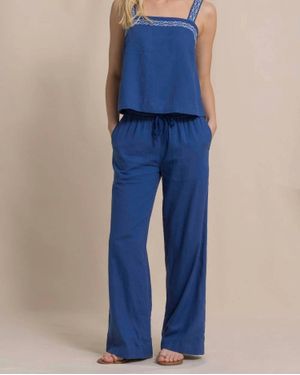 Southern Tide Laken Wide Leg Eliza Pant - Blue