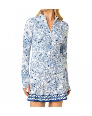 Lilly Pulitzer Upf 50+ Luxletic Barbados Zip-Up Jacket - Blue
