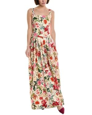 Julia Jordan Faille Pleated Maxi Dress - White