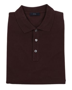 Fay Stretch Piquet Tonal Embroidery Polo Shirt - Brown