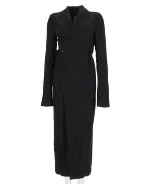 Rick Owens Wrap-Style Structured Virgin Wool Coat - Black