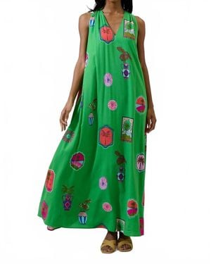 Sugarlips Tropical Postcard Halter Neck Maxi Dress - Green