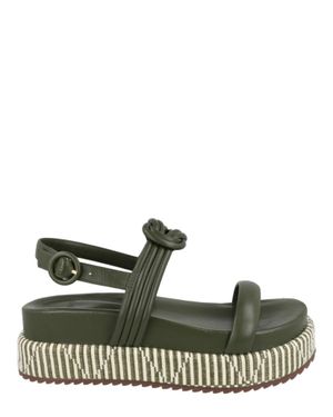 Alexandre Birman Vicky Bounce Raffia Platform Sandals - Green