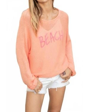 Wooden Ships Beach Long Sleeve Top - Pink