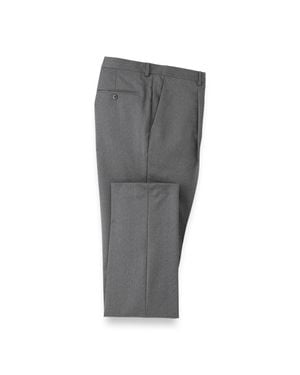 Paul Fredrick Wool Single Pleat Pants - Gray