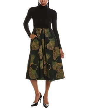 Diane von Furstenberg Selena Turtleneck Wool-Blend Midi Dress - Black