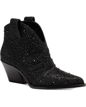 Jessica Simpson Zadie 2 Rhinestone Pointed Toe Cowboy, Western Boots - Black