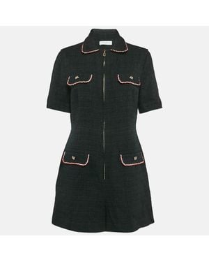Sandro Tweed Playsuit - Black