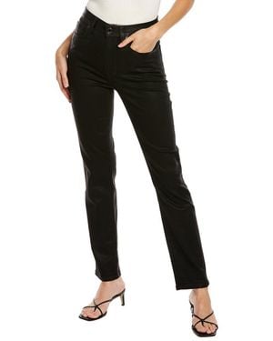 Le Jean Lara Coated High-Rise Slim Stovepipe Jean - Black
