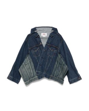 Junya Watanabe Patchwork Denim Jacket With Long Sleeves - Blue