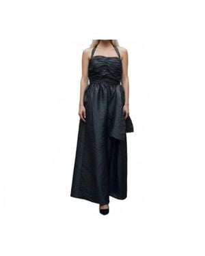 Donna Karan Halter Neck Textured Maxi Dress - Black