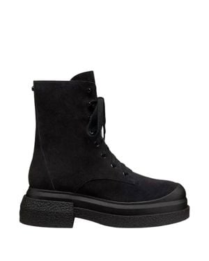 Stuart Weitzman Charli Lace-Up Sportlift Bootie - Black