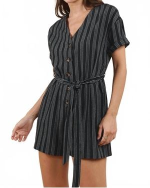 Sadie & Sage Jada Stripe Romper - Black