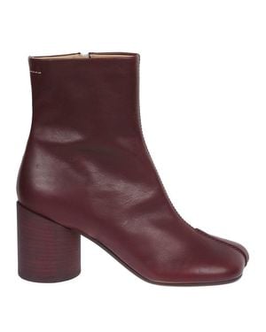 MM6 by Maison Martin Margiela Leather Ankle Boot - Purple