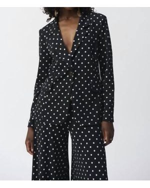 Joseph Ribkoff Dot Print Boxy Blazer - Blue