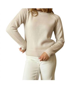 Pure Amici Crew Neck Long Sleeve Sweater - Natural